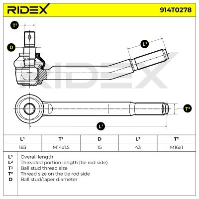 Tie Rod End RIDEX 914T0278 914T0278 - photo 6