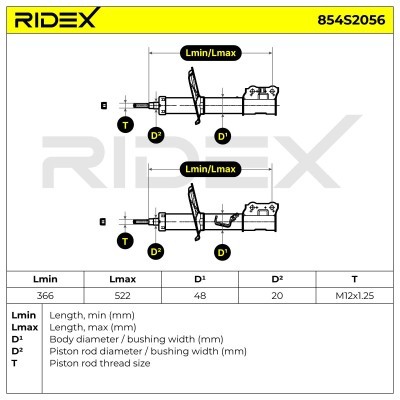 Shock Absorber RIDEX 854S2056 854S2056 - photo 8