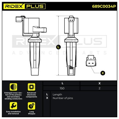Ignition Coil RIDEX 689C0034P 689C0034P - photo 8