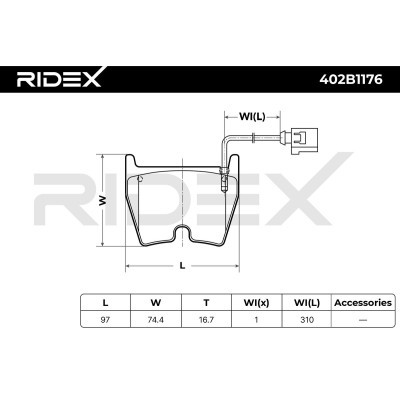 Brake Pads Set RIDEX 402B1176 402B1176 - photo 6