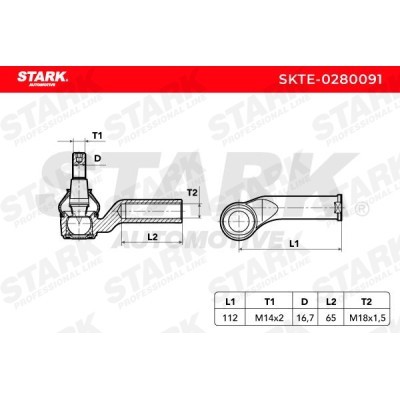 Tie Rod End Stark SKTE-0280091 SKTE-0280091 - photo 3