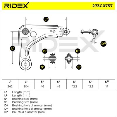 Control Arm RIDEX 273C0757 273C0757 - photo 7