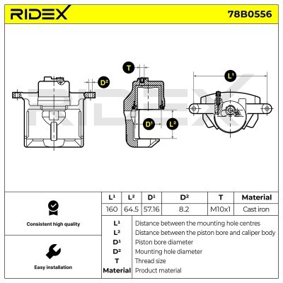 Brake Caliper RIDEX 78B0556 78B0556 - photo 5