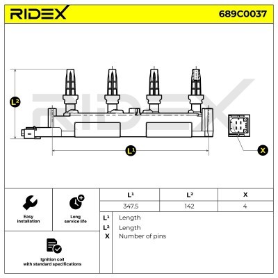 Ignition Coil RIDEX 689C0037 689C0037 - photo 4