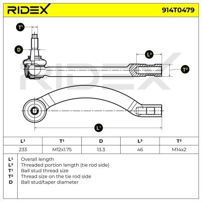 Tie Rod End RIDEX 914T0479 914T0479 - photo 5