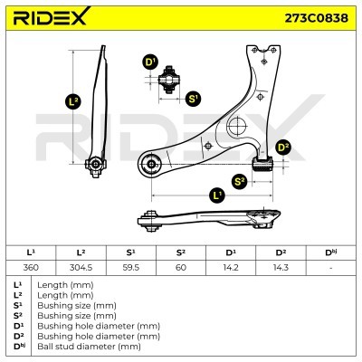 Control Arm RIDEX 273C0838 273C0838 - photo 5