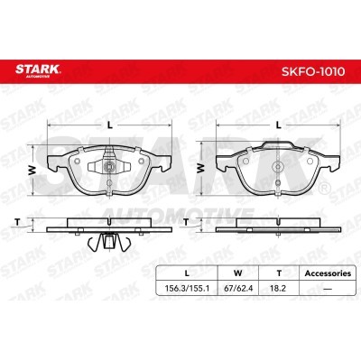 Brake Pads Set Stark SKFO-1010 SKFO-1010 - photo 2