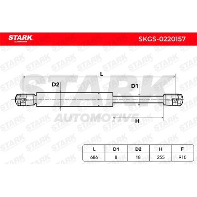 Gas Spring, boot-/cargo area Stark SKGS-0220157 SKGS-0220157 - photo 3