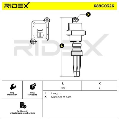 Ignition Coil RIDEX 689C0326 689C0326 - photo 2