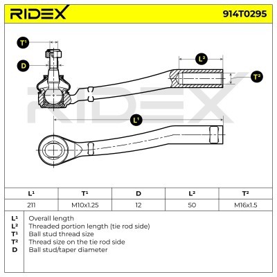 Tie Rod End RIDEX 914T0295 914T0295 - photo 5