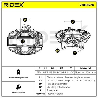 Brake Caliper RIDEX 78B1370 78B1370 - photo 6