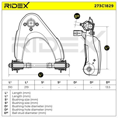 Control Arm RIDEX 273C1829 273C1829 - photo 8