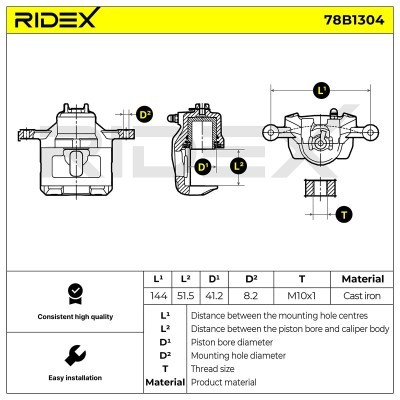 Brake Caliper RIDEX 78B1304 78B1304 - photo 6