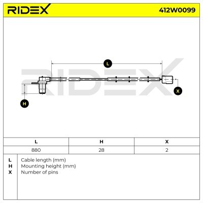 ABS Sensor RIDEX 412W0099 412W0099 - photo 6