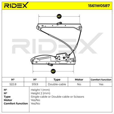 Window Regulator RIDEX 1561W0587 1561W0587 - photo 6