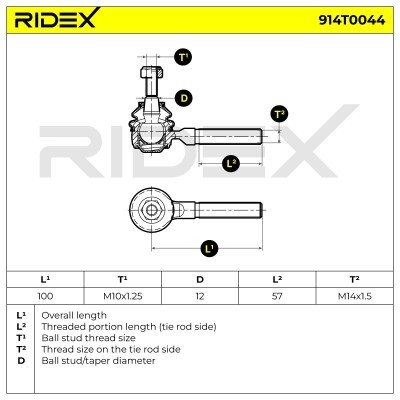 Tie Rod End RIDEX 914T0044 914T0044 - photo 5
