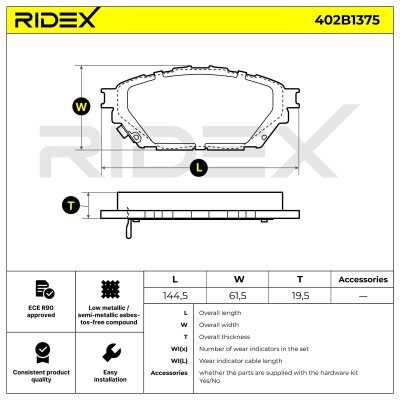 Brake Pads Set RIDEX 402B1375 402B1375 - photo 7