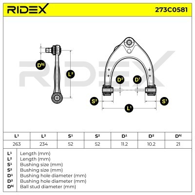 Control Arm RIDEX 273C0581 273C0581 - photo 5