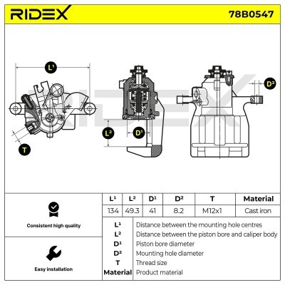 Brake Caliper RIDEX 78B0547 78B0547 - photo 5