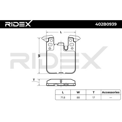 Brake Pads Set RIDEX 402B0939 402B0939 - photo 7