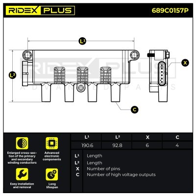 Ignition Coil RIDEX 689C0157P 689C0157P - photo 8