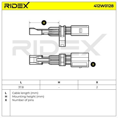 ABS Sensor RIDEX 412W0128 412W0128 - photo 5