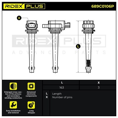 Ignition Coil RIDEX 689C0106P 689C0106P - photo 3