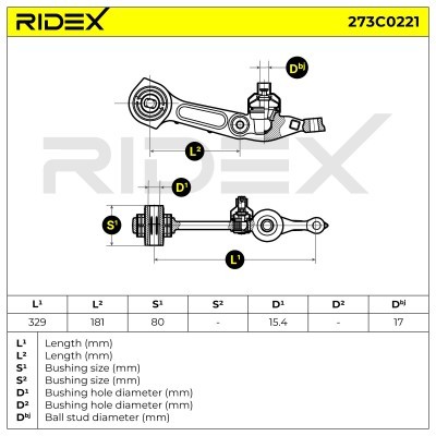 Control Arm RIDEX 273C0221 273C0221 - photo 4