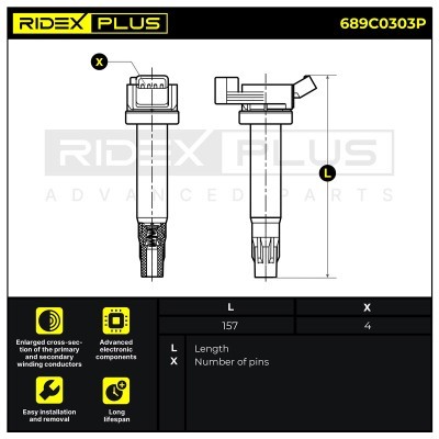 Ignition Coil RIDEX 689C0303P 689C0303P - photo 8