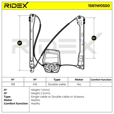 Window Regulator RIDEX 1561W0550 1561W0550 - photo 5