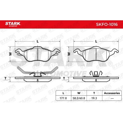 Brake Pads Set Stark SKFO-1016 SKFO-1016 - photo 3