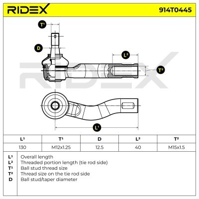 Tie Rod End RIDEX 914T0445 914T0445 - photo 7