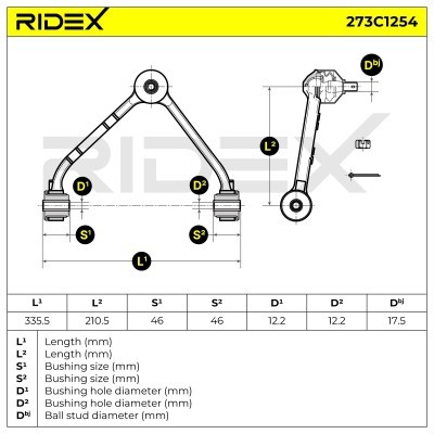 Control Arm RIDEX 273C1254 273C1254 - photo 5