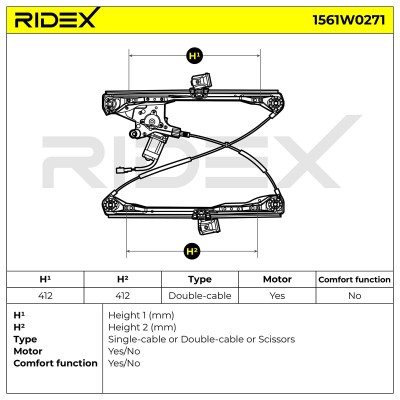 Window Regulator RIDEX 1561W0271 1561W0271 - photo 6