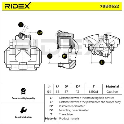 Brake Caliper RIDEX 78B0622 78B0622 - photo 5