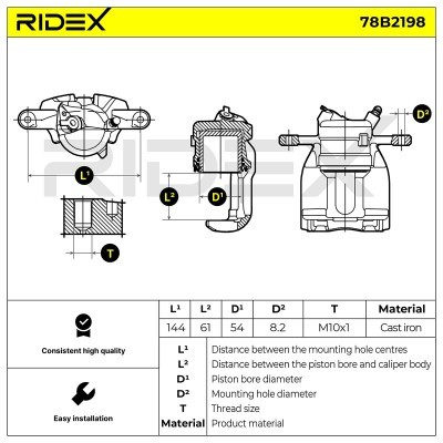Brake Caliper RIDEX 78B2198 78B2198 - photo 6
