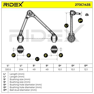 Control Arm RIDEX 273C1435 273C1435 - photo 8