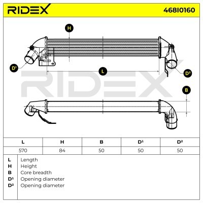 Intercooler, Charger RIDEX 468I0160 468I0160 - photo 5
