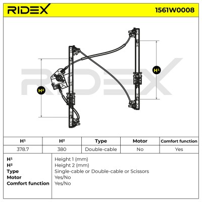 Window Regulator RIDEX 1561W0008 1561W0008 - photo 7