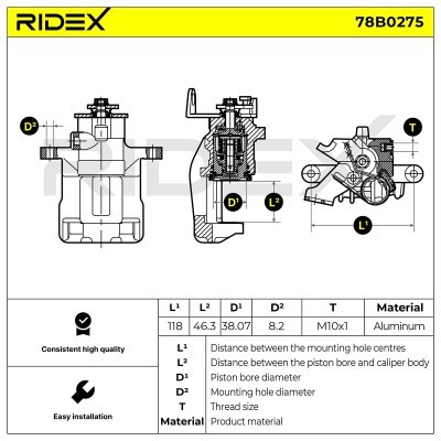 Brake Caliper RIDEX 78B0275 78B0275 - photo 5