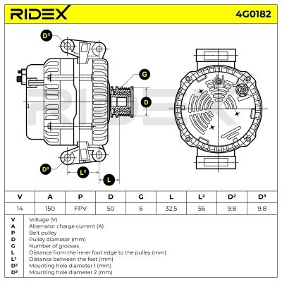 Alternator RIDEX 4G0182 4G0182 - photo 5
