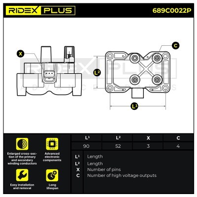 Ignition Coil RIDEX 689C0022P 689C0022P - photo 8