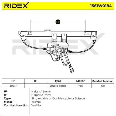 Window Regulator RIDEX 1561W0184 1561W0184 - photo 7