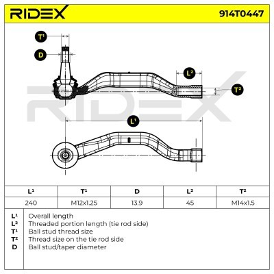 Tie Rod End RIDEX 914T0447 914T0447 - photo 6