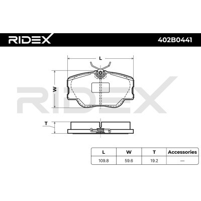 Brake Pads Set RIDEX 402B0441 402B0441 - photo 8
