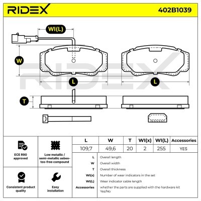 Brake Pads Set RIDEX 402B1039 402B1039 - photo 6