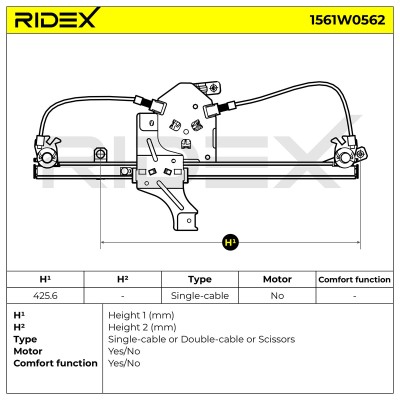 Window Regulator RIDEX 1561W0562 1561W0562 - photo 7