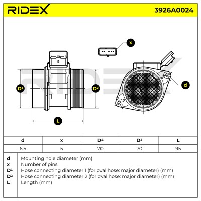 Air Mass Sensor RIDEX 3926A0024 3926A0024 - photo 9