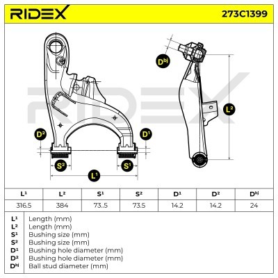 Control Arm RIDEX 273C1399 273C1399 - photo 8