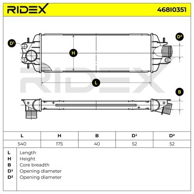Intercooler, Charger RIDEX 468I0351 468I0351 - photo 7